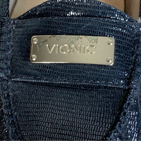 Vionic Sydney Leather Reptile Embossed Black Sparkle Loafers/Flats - Size 8 - Picture 15 of 16